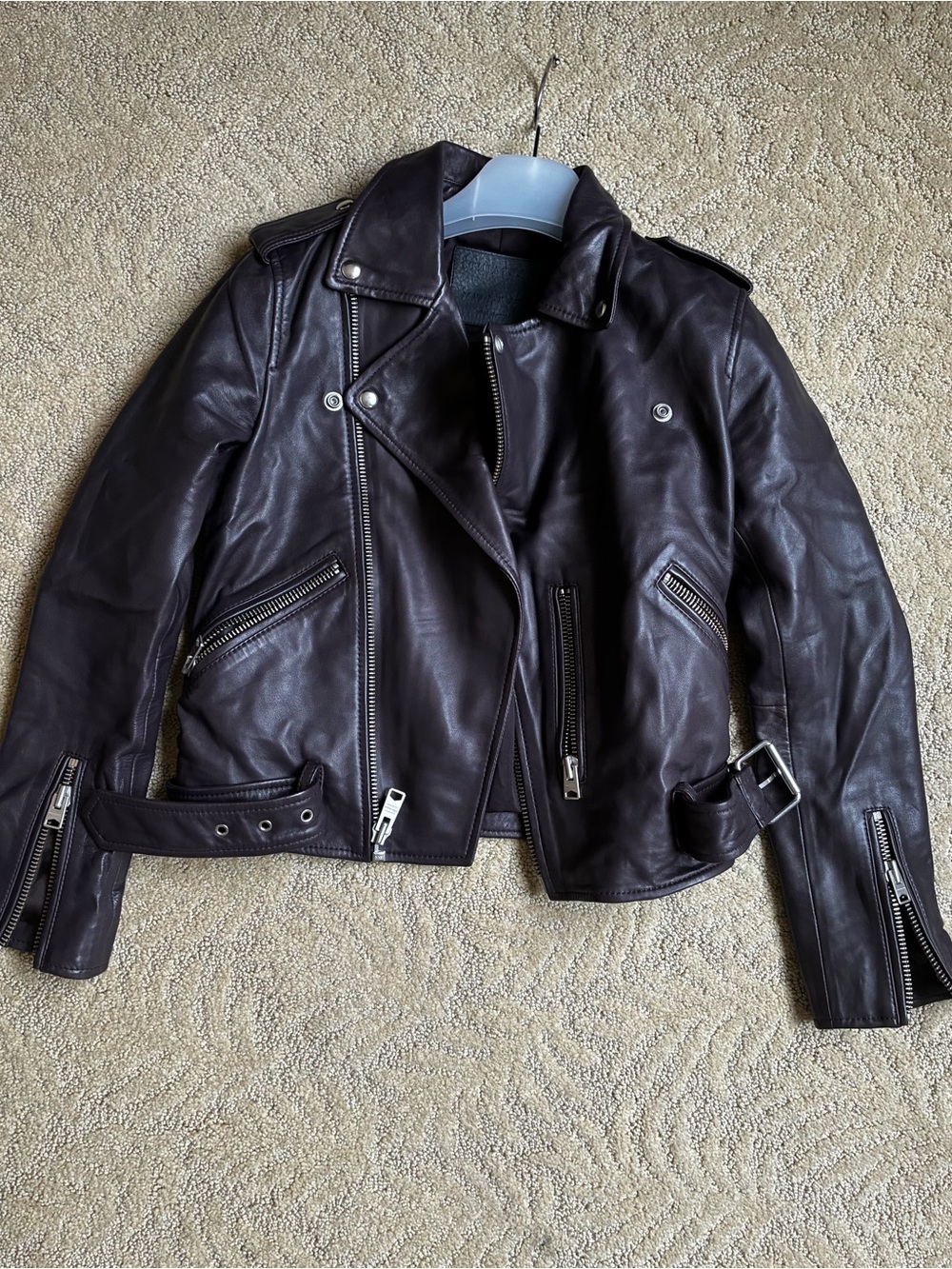 AllSaints Balfern Leather Biker Jacket – Never Worn - Dark Brown | US 4 / UK 8